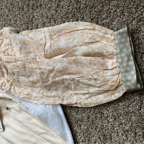 Free People We The Free Jade Tunic Top NEW Cream Balloon Sleeve Women’s Medium - Picture 5 of 12